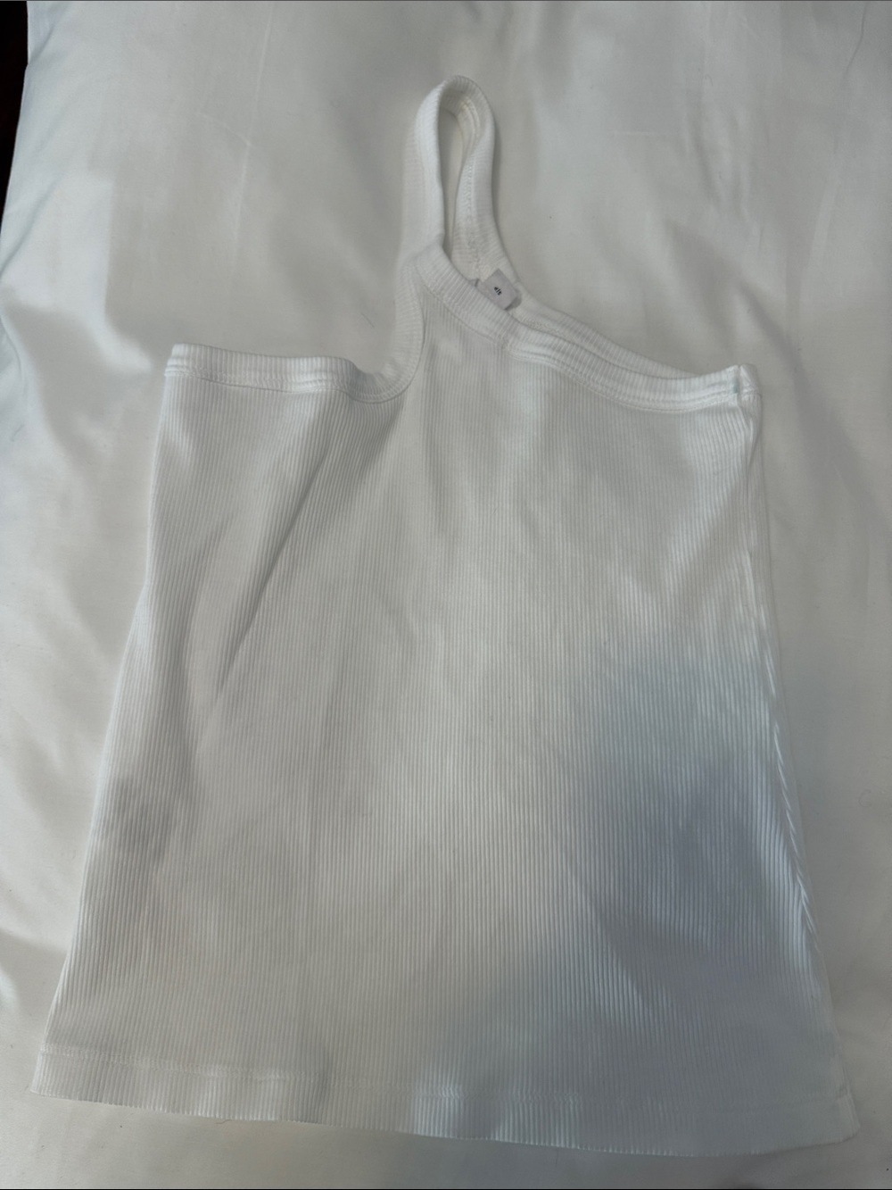 beaufille White One-Shoulder Ribbed Tank - Picture 2 of 2